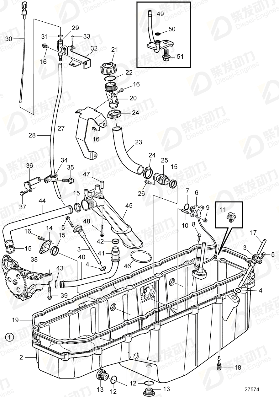 volvo penta Oil level sensor 22807993 Drawing volvo penta Oil level sensor 22807993 Drawing